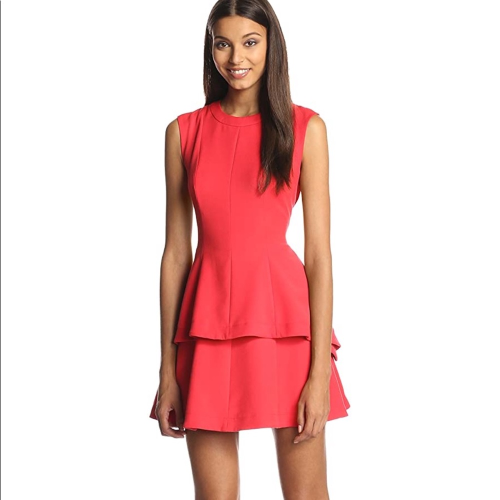 BCBGMAXAZRIA Shirlee Side-Drape Peplum Dress